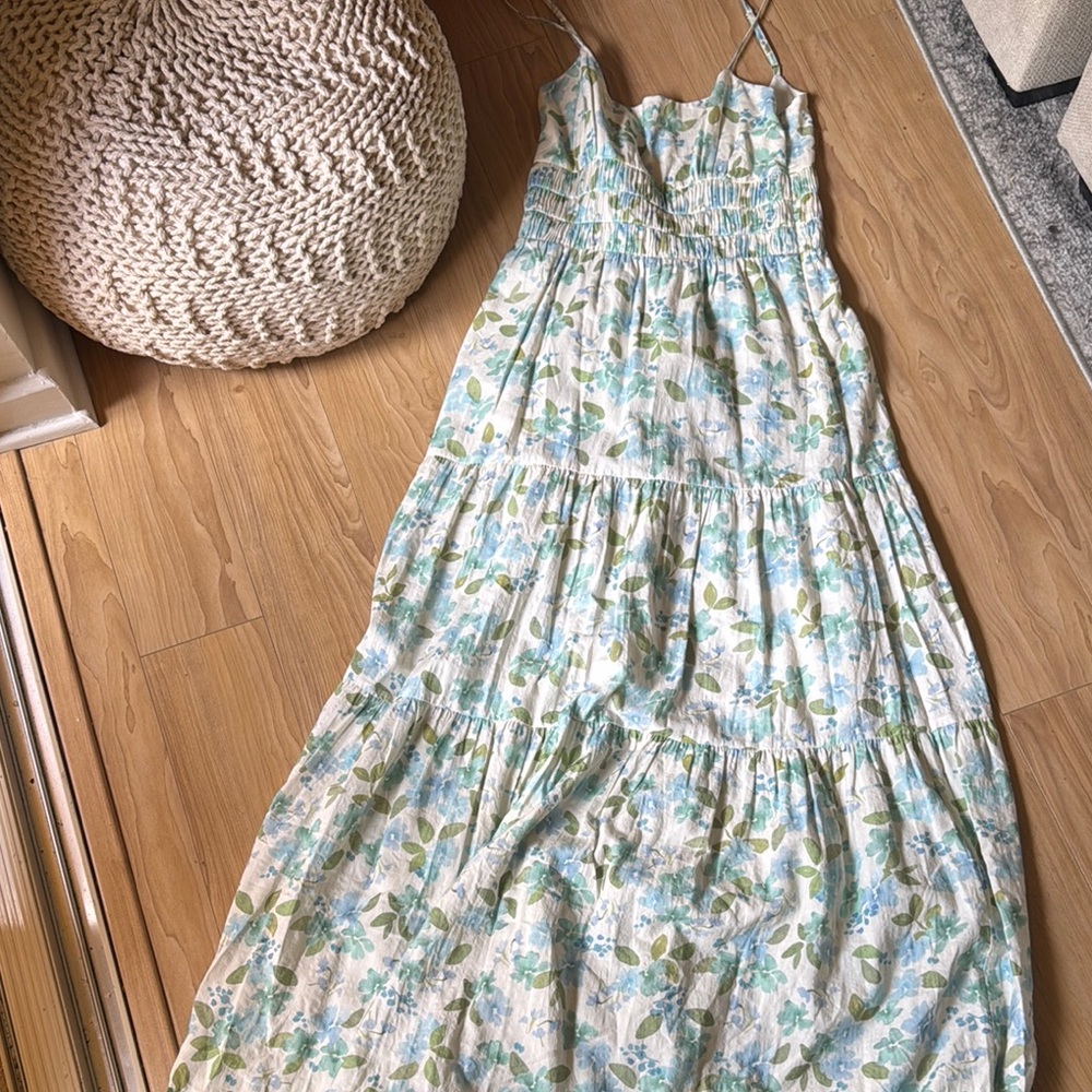 Peony Swimwear Tiered Floral-print Organic Cotton And Ecovero-blend Maxi Dress